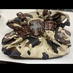 Cowprint leather bag